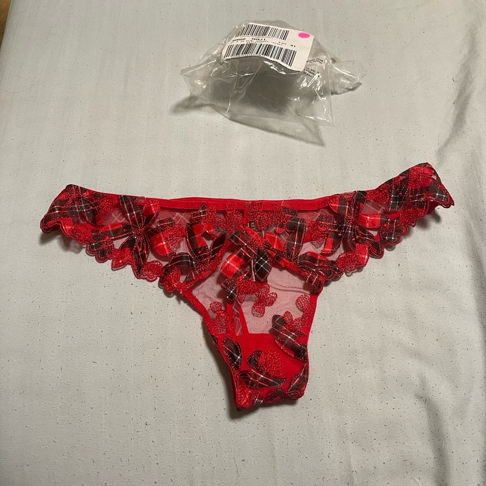 Victoria’s Secret Mesh Embroidered Thong